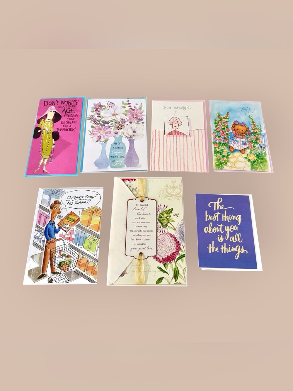 Greeting Card Lot- Friends Bundle-- Funny Birthday, Sweet, Sarcasm, Sympathy